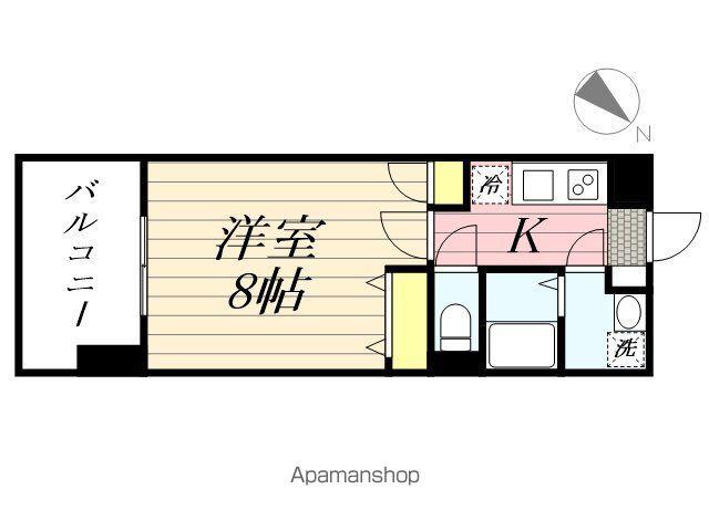 サヴォイ ラ・マリナ ドゥ ハカタ(1K/13階)の間取り写真