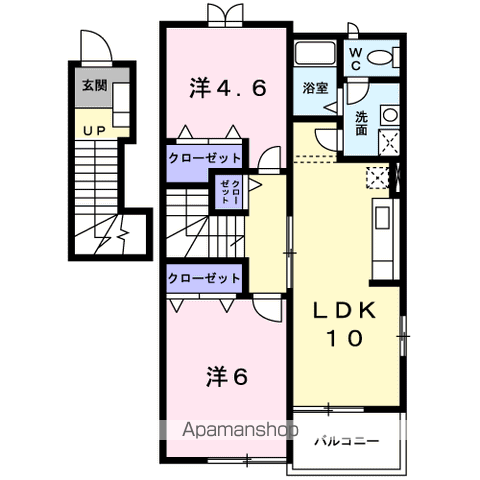 プリティーハウスⅡ(2LDK/2階)の間取り写真