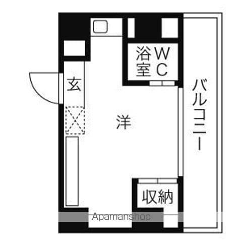 岩井橋ロイヤルハイツ(ワンルーム/9階)の間取り写真