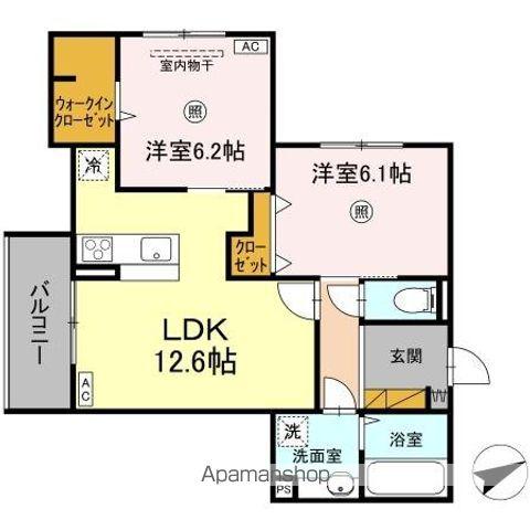 DS LIEN  C(2LDK/3階)の間取り写真