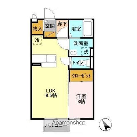 ユーメ・ハイム(1LDK/2階)の間取り写真