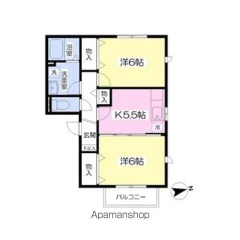 ガーデンプレイスC棟(2K/1階)の間取り写真