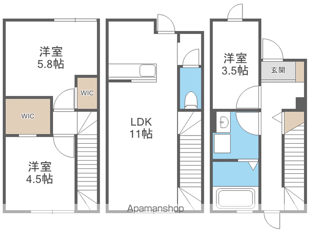 仮）フォルトゥーナテラス錦町(3LDK)の間取り写真