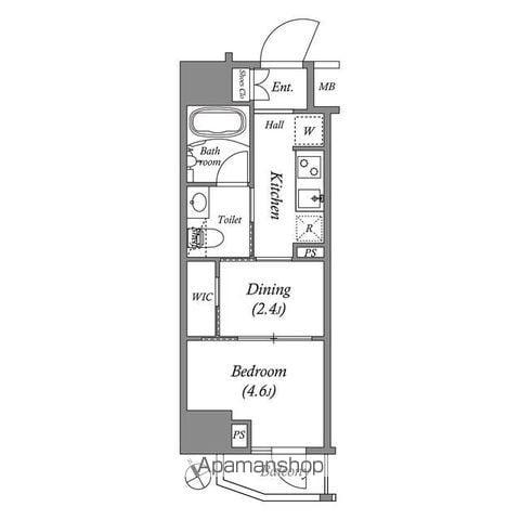 ARKMARK水天宮前Ⅰ(1DK/2階)の間取り写真