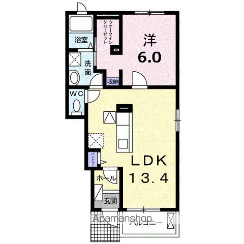 ビオーラ(1LDK/1階)の間取り写真