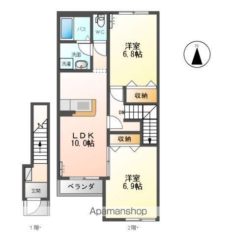 ルーチェ(2LDK/1階)の間取り写真