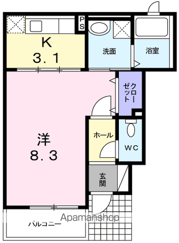 メゾン・リュミエール(1K/1階)の間取り写真