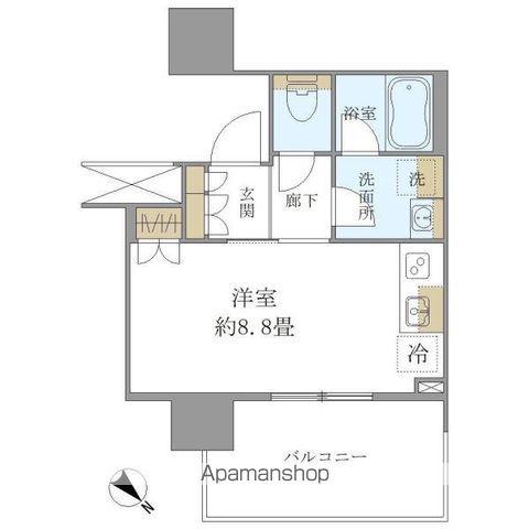 BRILLIA TOWER 浜離宮(ワンルーム/6階)の間取り写真