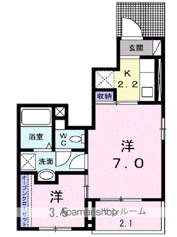 ルミエール コート(2K/1階)の間取り写真