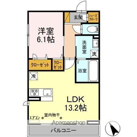 クレスト1(1LDK/2階)の間取り写真