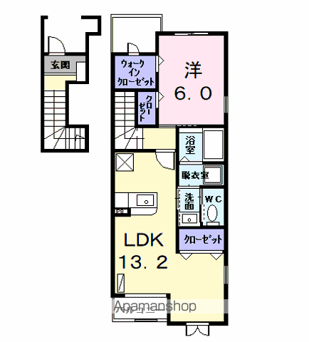 プライムグレイス(1LDK/2階)の間取り写真
