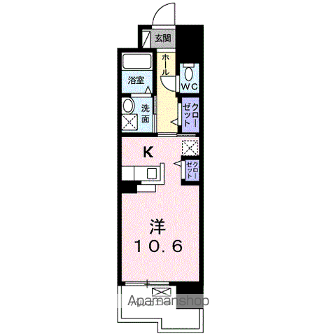 グランクリュ佐古 イースト(1K/5階)の間取り写真
