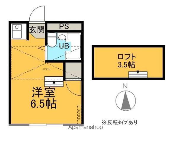 メゾン岡の宮C(ワンルーム/1階)の間取り写真