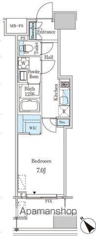 レガシス中目黒(1K/3階)の間取り写真