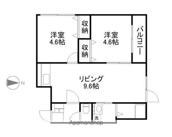MANYSCOURTN6(2LDK/3階)の間取り写真