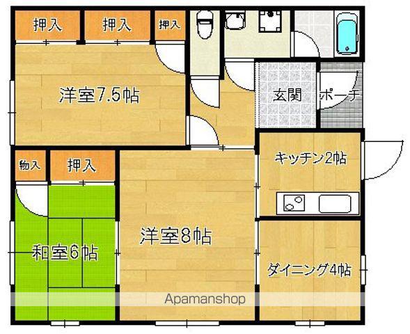 鹿児島本線 西牟田駅 徒歩89分 1階建 築31年(2LDK)の間取り写真