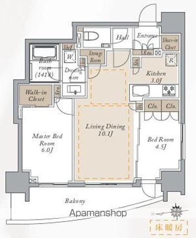 プライマルシティ神楽坂(2LDK/11階)の間取り写真