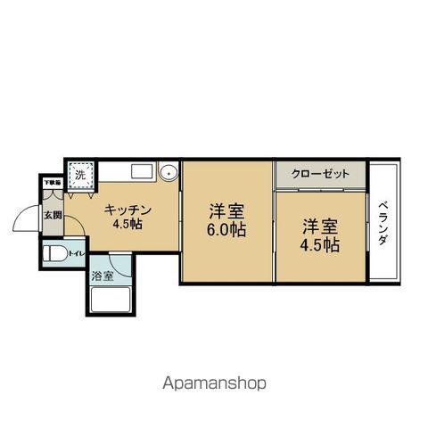 アルデール柳川(2K/2階)の間取り写真