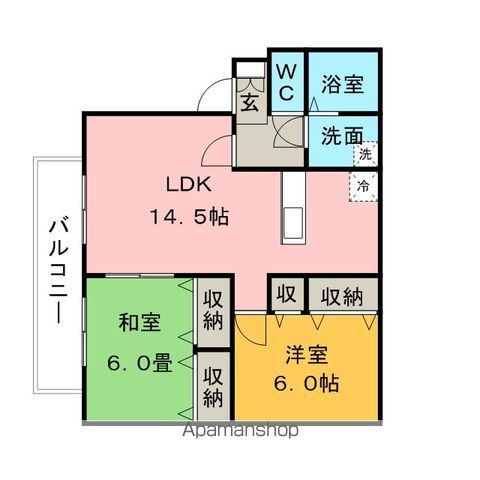 ファミール(2LDK/1階)の間取り写真