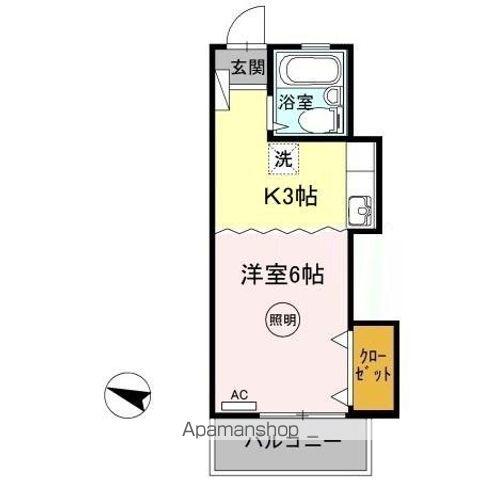 ピュアハイツ生野(1K/3階)の間取り写真