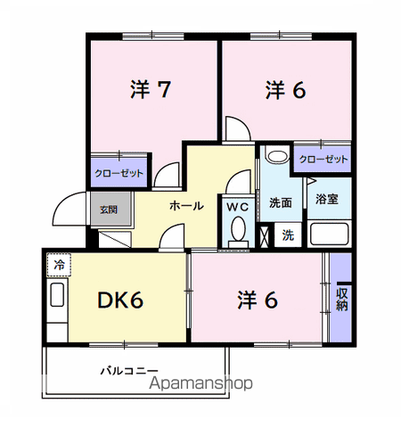T&MⅡ(3DK/1階)の間取り写真