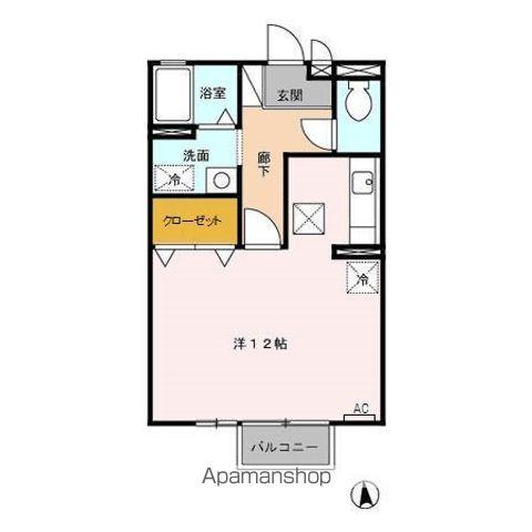 クレール花園(ワンルーム/1階)の間取り写真