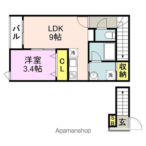 LOPUS賀茂(1LDK/2階)の間取り写真