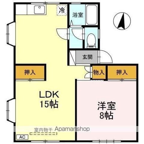 アメニティ津志田B(1LDK/1階)の間取り写真