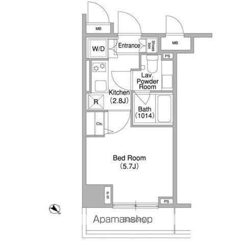 コンフォリア両国DEUX(1K/5階)の間取り写真