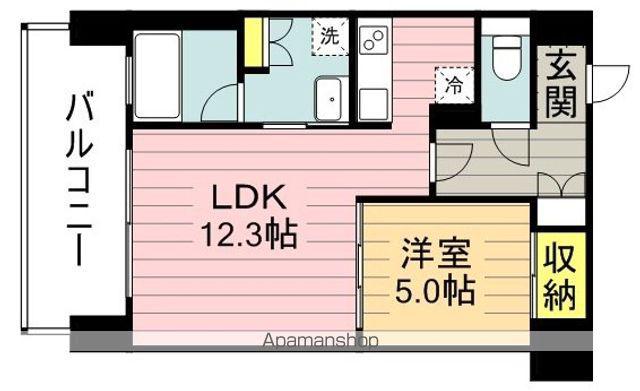 カルム南福岡(1LDK/15階)の間取り写真