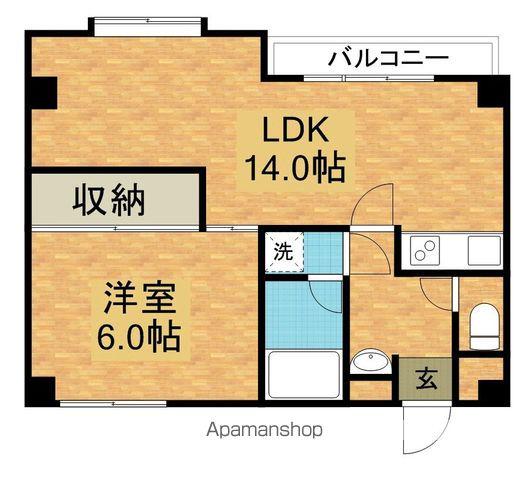 リバティープラザ東大通(1LDK/2階)の間取り写真