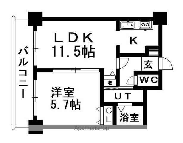 ティアラタワー中島倶楽部(1LDK/31階)の間取り写真