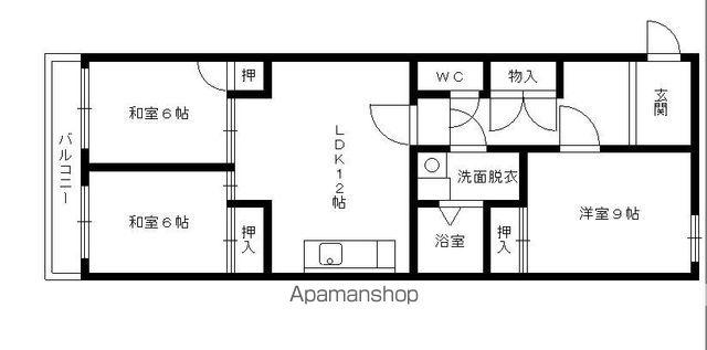 コーポみやぎ野(3LDK/2階)の間取り写真