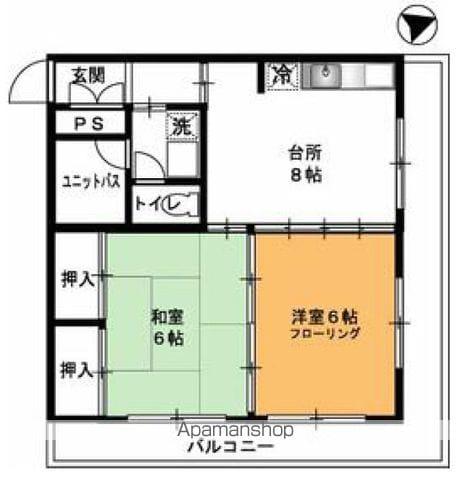 マンションストーク(2DK/2階)の間取り写真