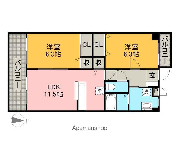秋津グリーンプラザⅢ(2LDK/2階)の間取り写真