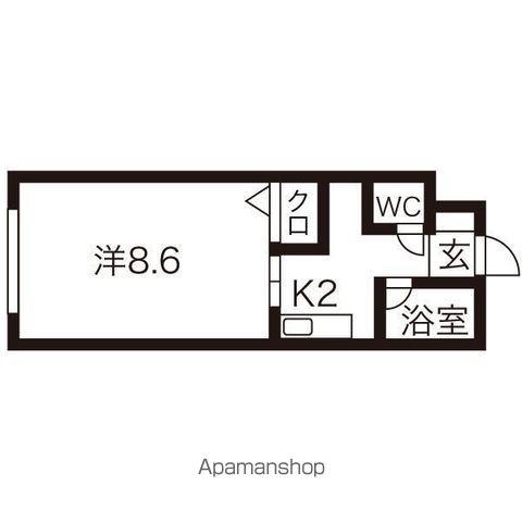 N20マンション(1K/2階)の間取り写真