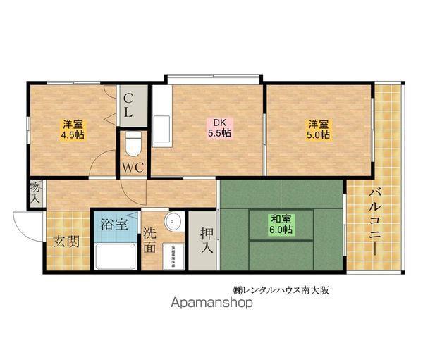 シャトー太陽2(3DK/2階)の間取り写真