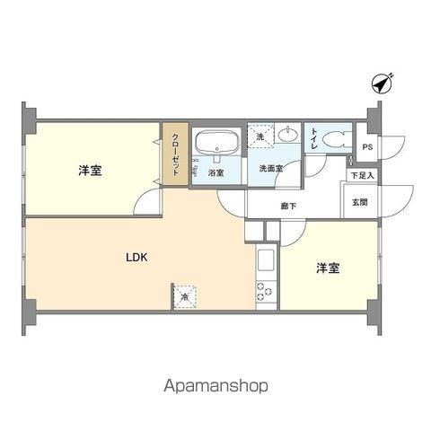 ガーデンパレス華(2LDK/6階)の間取り写真