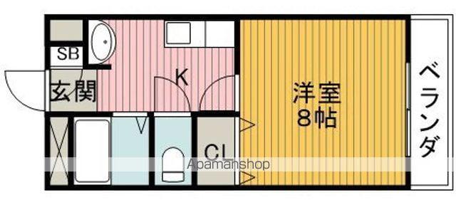 市ハイツ(1K/2階)の間取り写真