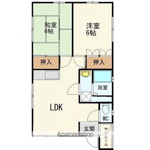 元木2丁目住居(2LDK/2階)の間取り写真