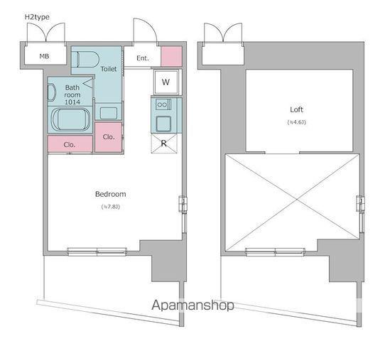 レジディア市谷薬王寺(ワンルーム/13階)の間取り写真