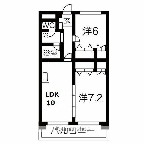 第5ジーオンビル(2LDK/4階)の間取り写真