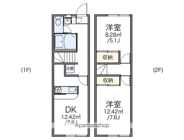 レオパレスサニーコートB(2DK/1階)の間取り写真