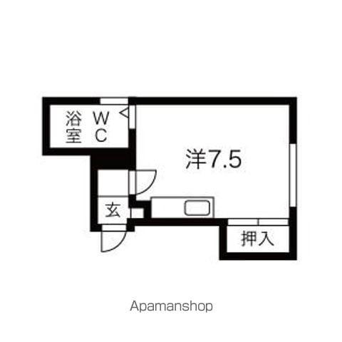 アーバンハイツK-Ⅰ(ワンルーム/1階)の間取り写真