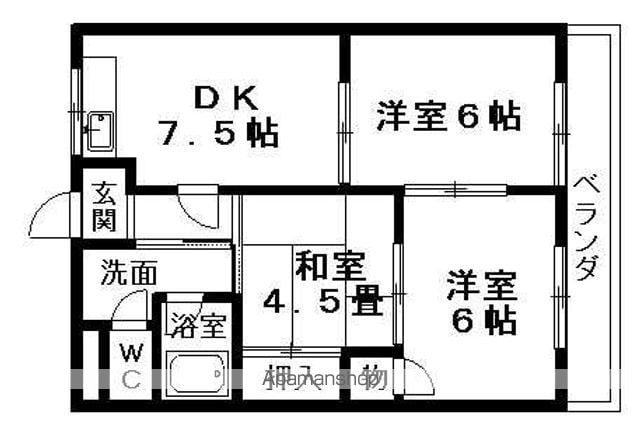 エスポワール(3DK/1階)の間取り写真