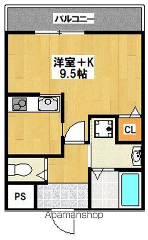 ISE伊勢 住之江7407(1K/3階)の間取り写真