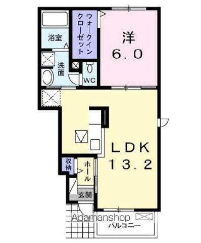 リアンコリーヌ Ⅱ(1LDK/1階)の間取り写真
