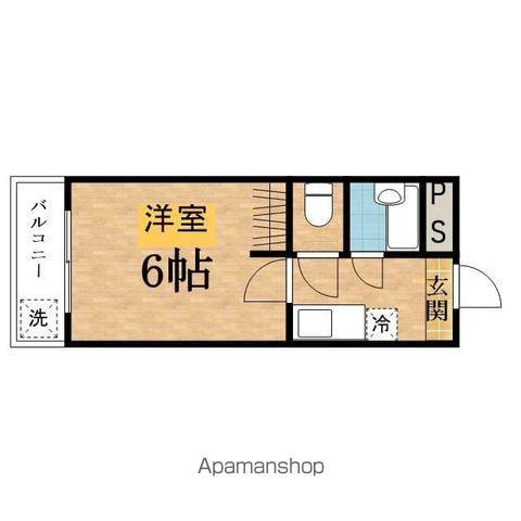 グランデュール(ワンルーム/2階)の間取り写真