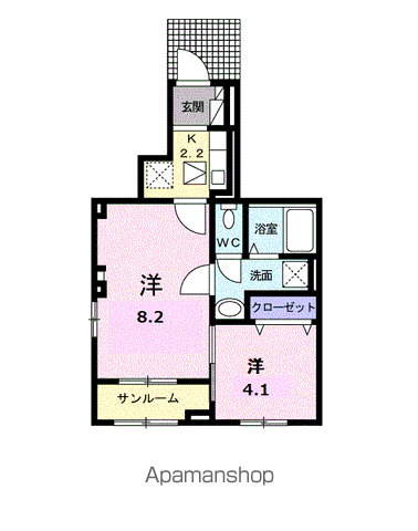 I・VILLAGE大手町 A(2K/1階)の間取り写真
