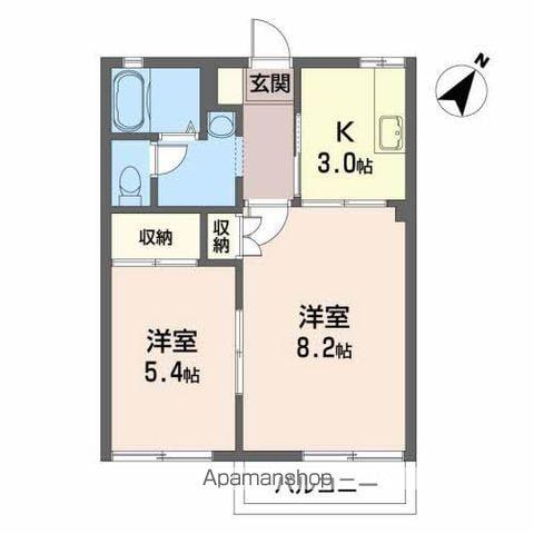 MUハイツC(2K/1階)の間取り写真